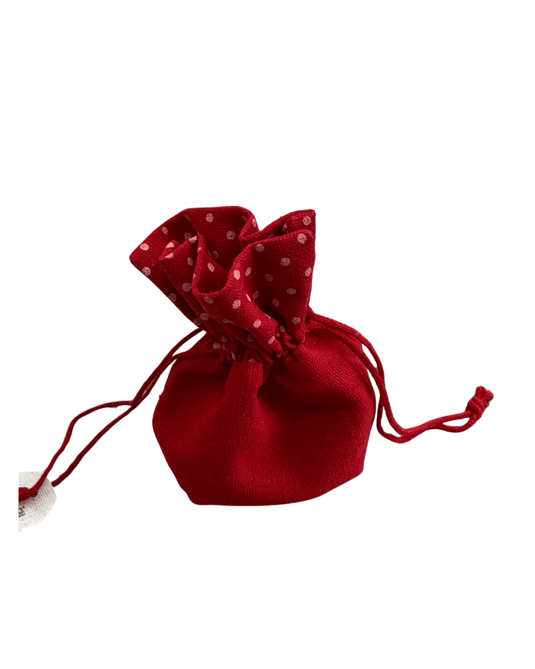 Pochon rouge coton pois